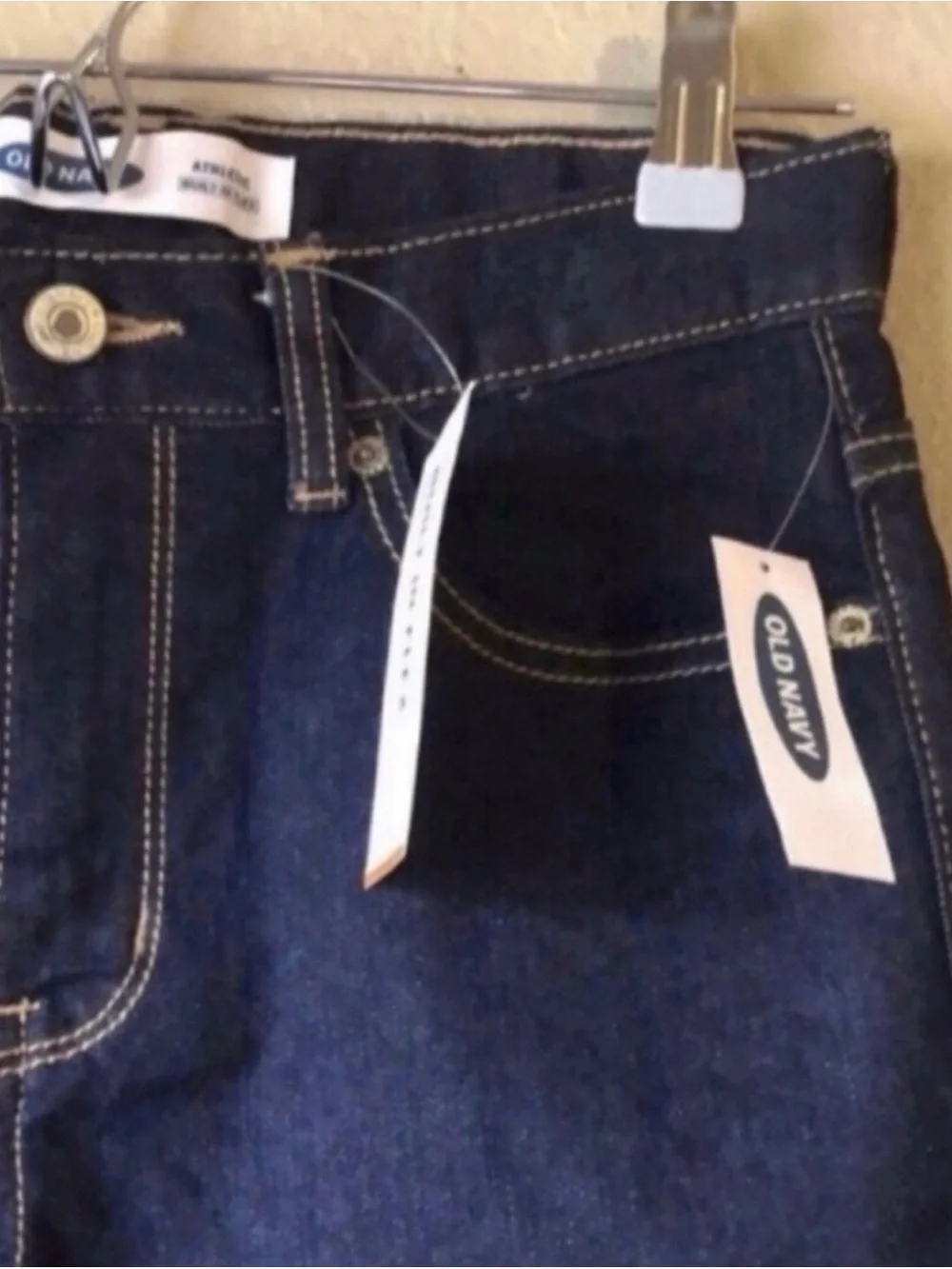 New Old Navy Jeans Boys Dark Wash Athletic Straight Leg Denim Blue Jeans Size 12